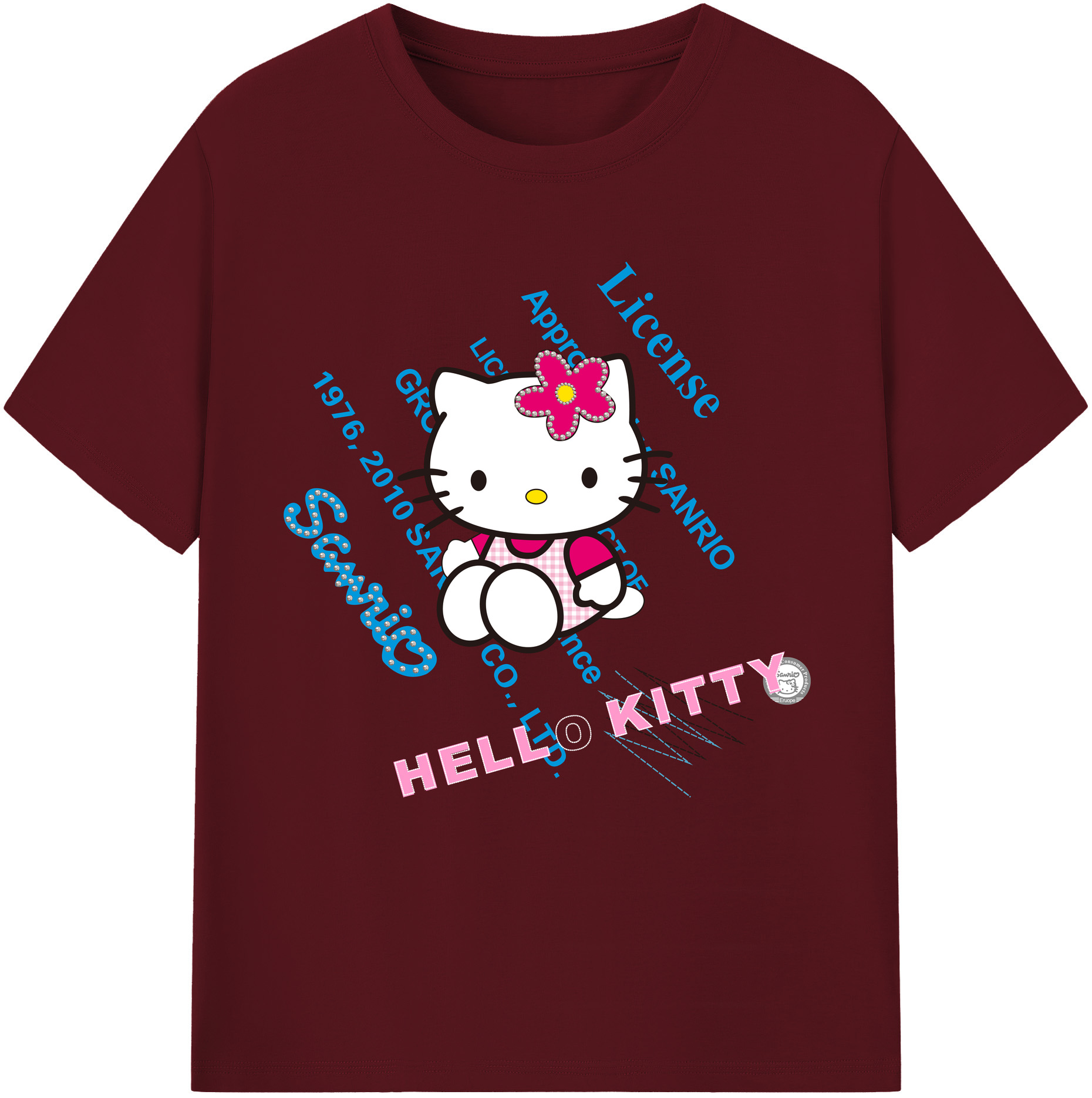 （画像用） Hello Kitty ハローキティ 綿100％半袖Tシャツ（フロントプリント）